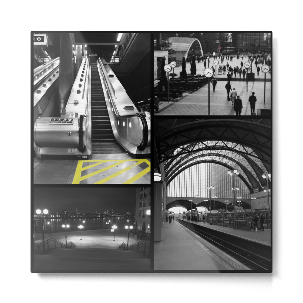 Canary Wharf Collage Metal Print by dandavidson