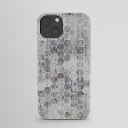Hexagons - Concrete iPhone Case