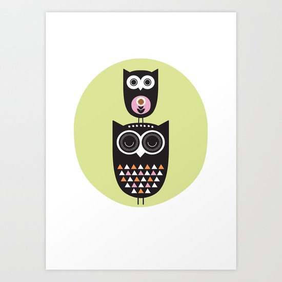 Owl nursery art Art Print