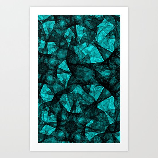 Fractal Art Turquoise G52 Art Print