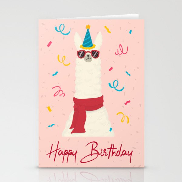 Happy birthday lama (llama) Stationery Cards
