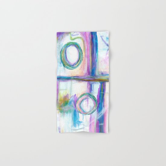 Just the Three of Us, Abstract Art Painting Hand & Bath Towel