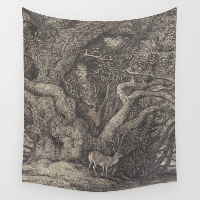 Chestnut And Elk Wall Tapestry