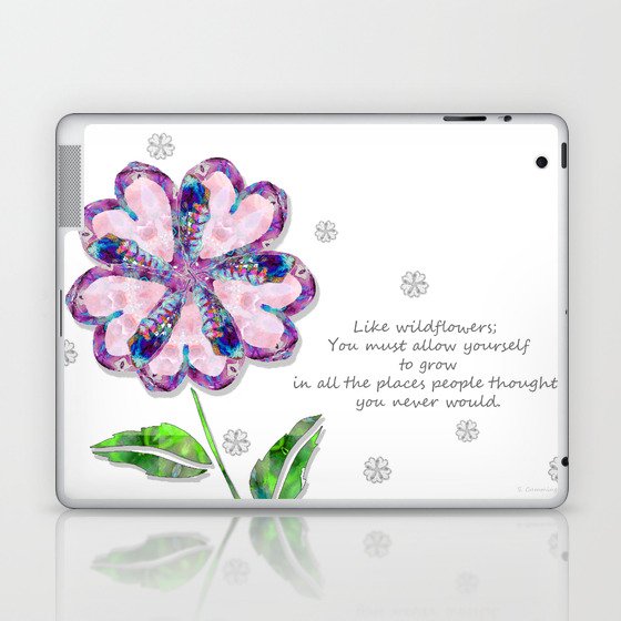 Inspirational Floral Art - Like A Wildflower by Sharon Cummings Laptop & iPad Skin