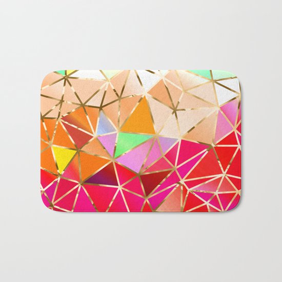 Rainbow Geometric Pattern #7 Bath Mat
