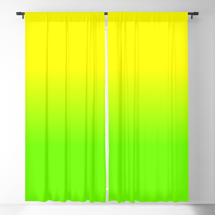 Neon Yellow and Neon Yello Green Ombré  Shade Color Fade Blackout Curtain