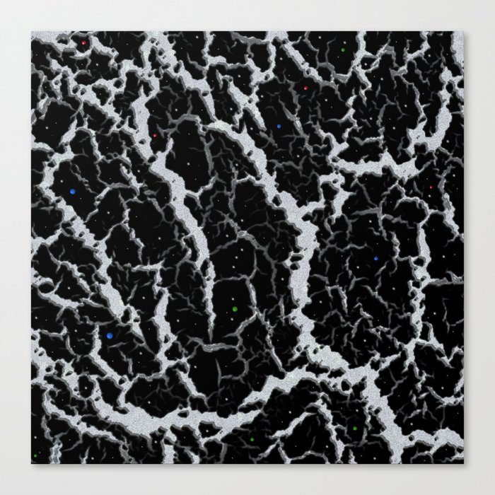 Cracked Space Lava - Glitter White Canvas Print