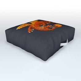 Pixel Fiery Dragon Outdoor Floor Cushion