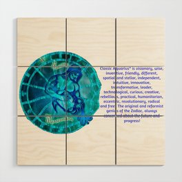 Horoscope Aquarius Zodiac Astrology Signs T-Shirt Wood Wall Art