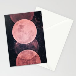 Pink Moon Phases Stationery Card