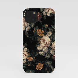 Midnight Garden XIV iPhone Case | Tropical, Leaf, Botanic, Flowers, Nightgarden, Midnight, Pattern, Rose, Leaves, Curated 