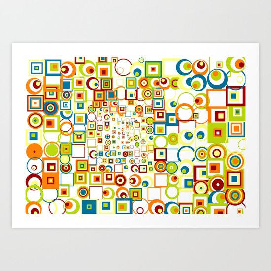 Retro Quarters + Rings Art Print
