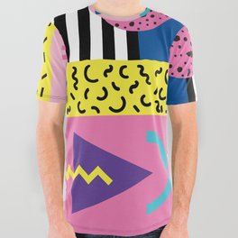 Memphis pattern 53 - 80s / 90s Retro All Over Graphic Tee