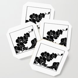 Orchids in black Coaster