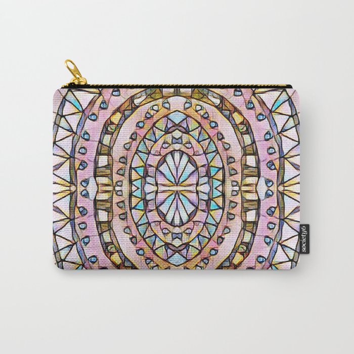 Pastel Aztec Oval Pattern Carry-All Pouch