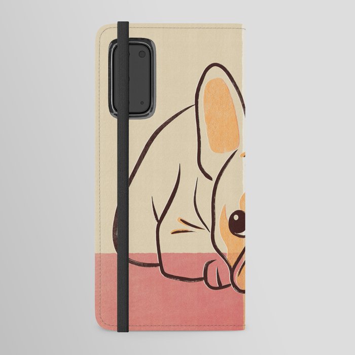 Adorable French Bulldog Puppy Artwork earth tone Android Wallet Case