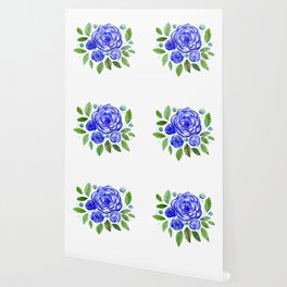 Spring roses bouquet - blue Wallpaper