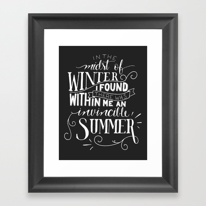 Albert Camus In The Midst Of Winter Framed Art Print By