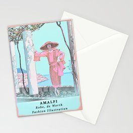  Vintage Amalfi Fashion  illustration  by George Barbier Stationery Card