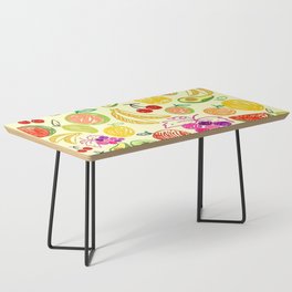 Colorful Fruit Doodle Coffee Table