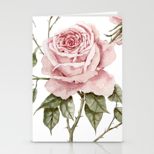 Pink Roses – Original Watercolor Stationery Cards