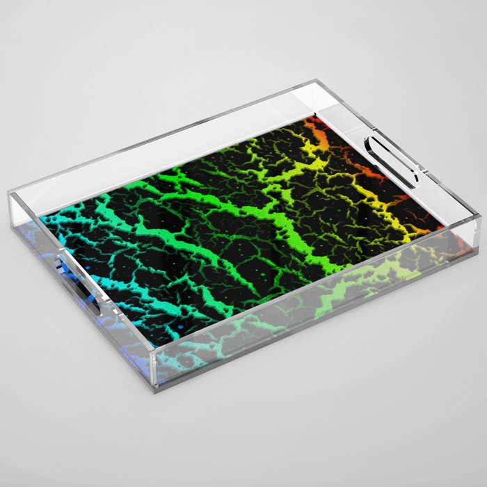 Cracked Space Lava - Rainbow BCGYR Acrylic Tray