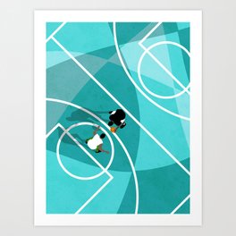 Shoot Hoops Basketball Court | Aerial Illustration Art Print