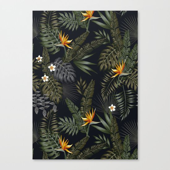 night tropical pattern Canvas Print