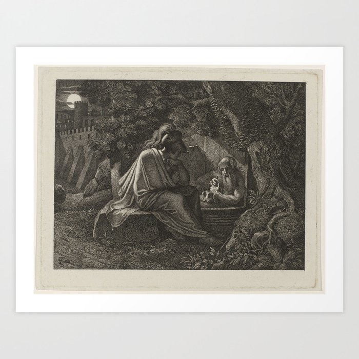 Home Decor Alexander the Great visits Diogenes at Canvas Wall Art Print 