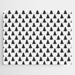 Black and White Christmas Pattern 12 Jigsaw Puzzle