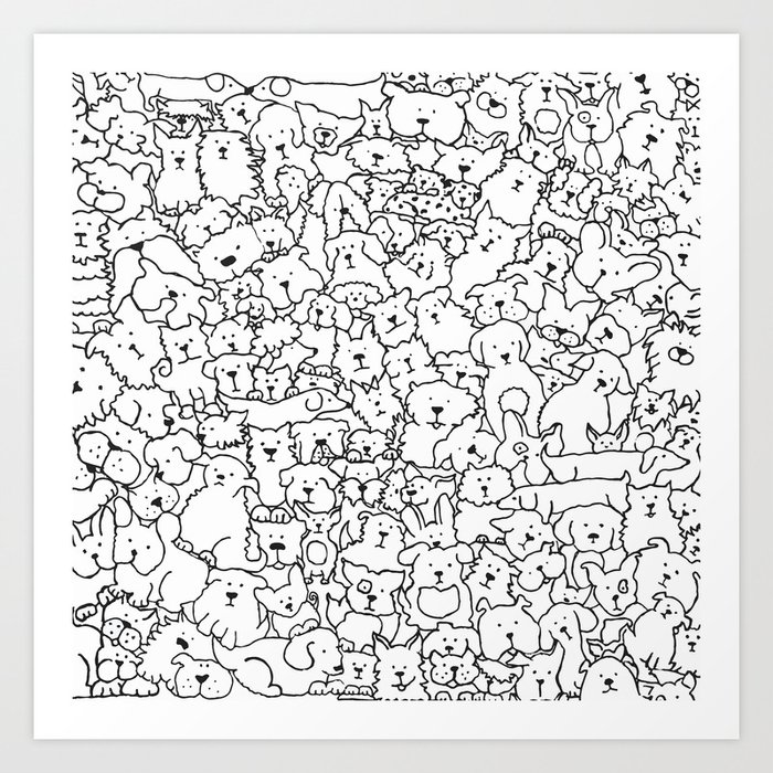 Dog Doodle Art Art Print