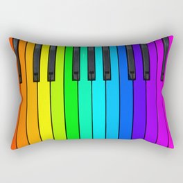 Rainbow Piano Keyboard  Rectangular Pillow