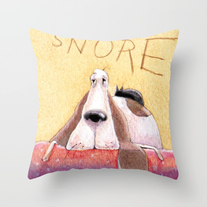 SNORE Throw Pillow