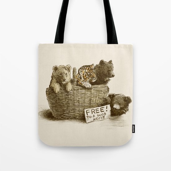 Lions and Tigers and Bears Tote Bag