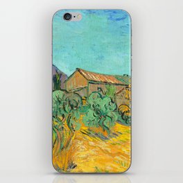 Wooden Cabins among the Olive Trees and Cypresses, 1889 by Vincent van Gogh iPhone Skin
