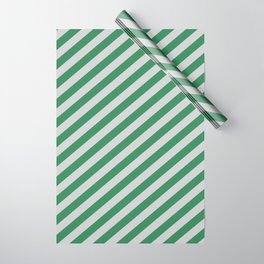 [ Thumbnail: Light Grey & Sea Green Colored Striped/Lined Pattern Wrapping Paper ]