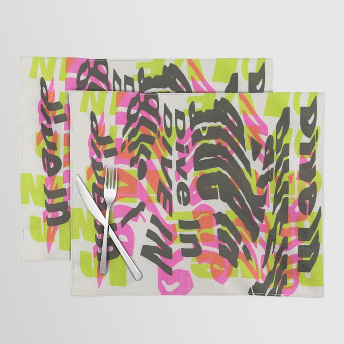 "Dive In" Pink, Green & Black Placemat