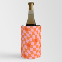 Summer marmalade love gingham checker pattern Wine Chiller