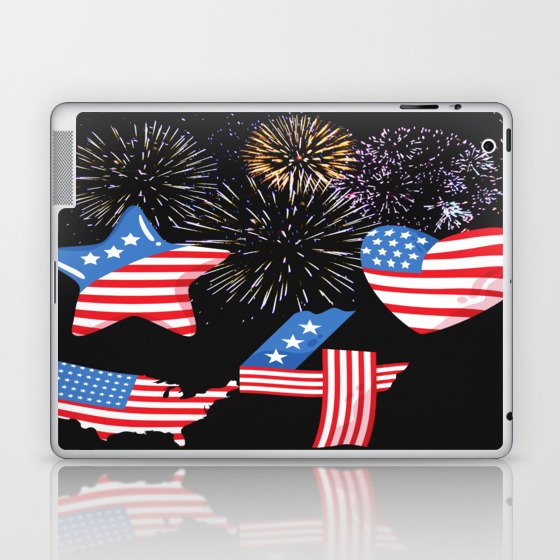 Fourtth of July with Flags Laptop & iPad Skin