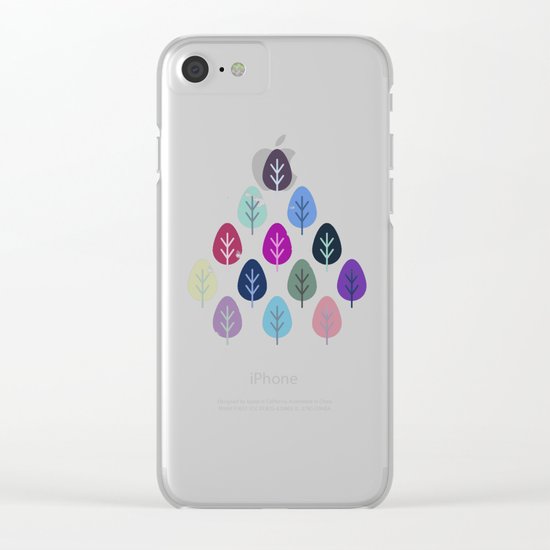Watercolor Forest Pattern II Clear iPhone Case