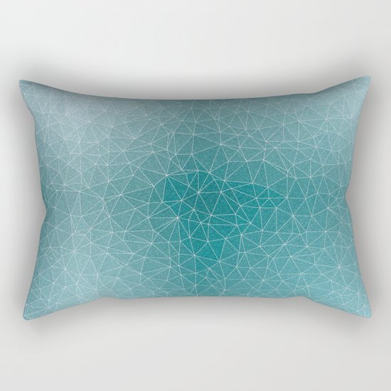 Triangular Cool Blues Rectangular Pillow