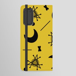 Moons & Stars Atomic Era Abstract Yellow Android Wallet Case
