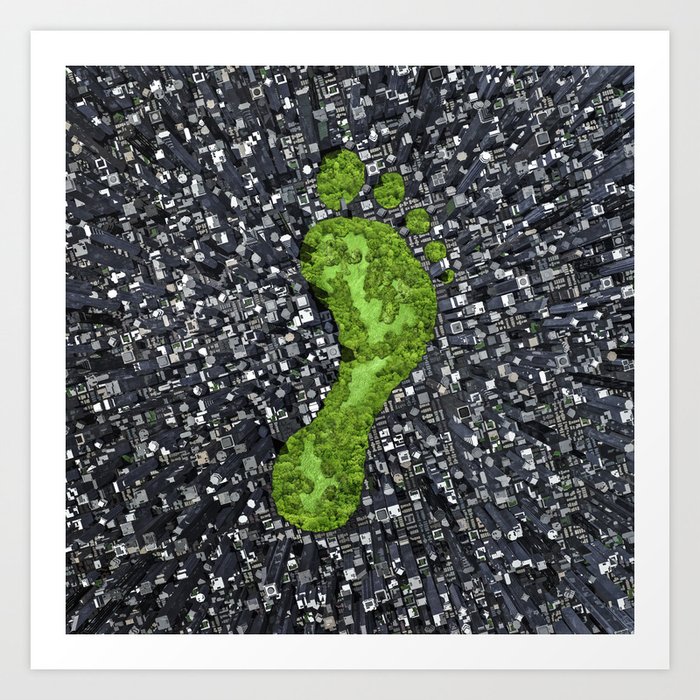 Carbon footprint Art Print