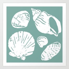 Shells . Teal Art Print