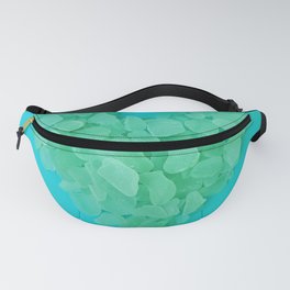 Sea Glass Love Gifts Sea Foam Green Heart on Turquoise by Beach House Décor Fanny Pack