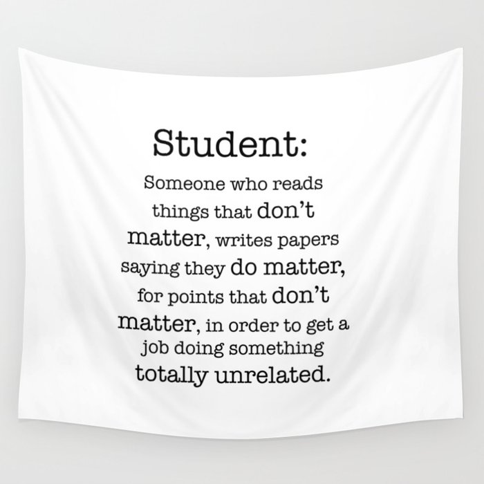Student definition Wall Tapestry by quoteme Society6