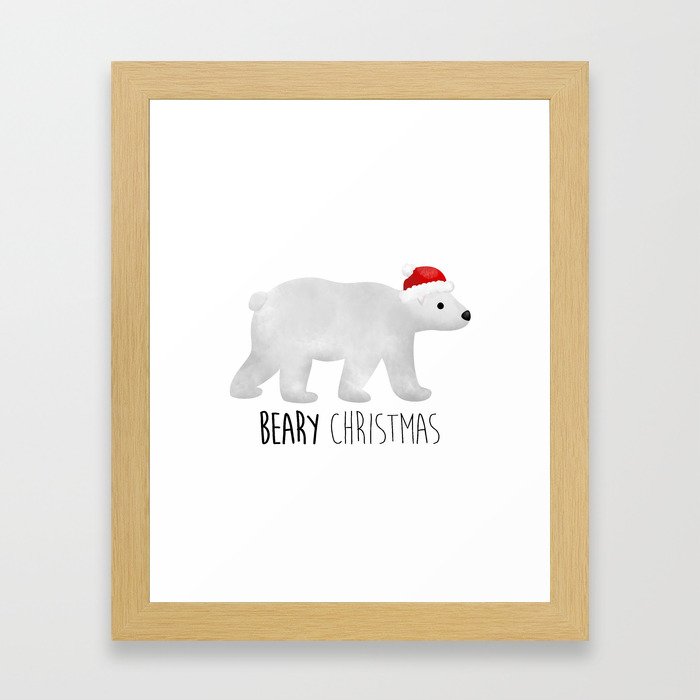 Beary Christmas | Polar Bear Framed Art Print