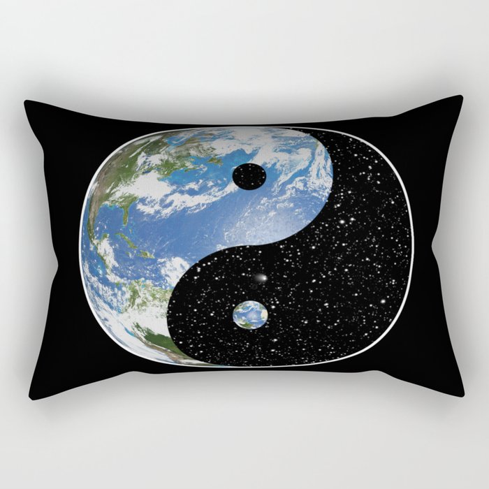 Earth / Space Yin Yang Rectangular Pillow