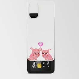 Two Pugs in Love on a Romantic Date.  Android Card Case