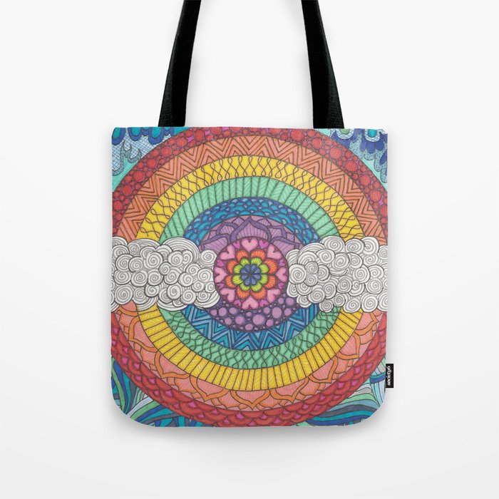 Rainbow Mandala Tote Bag